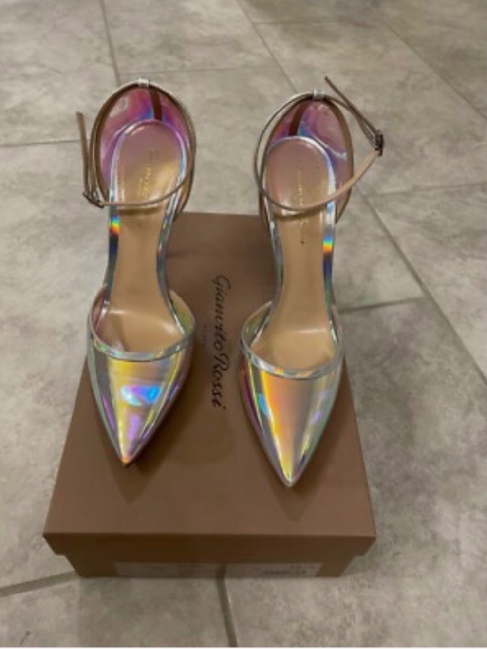 GIANVITO ROSSI Hologram 110MM Leather PVC Size 38 1/2